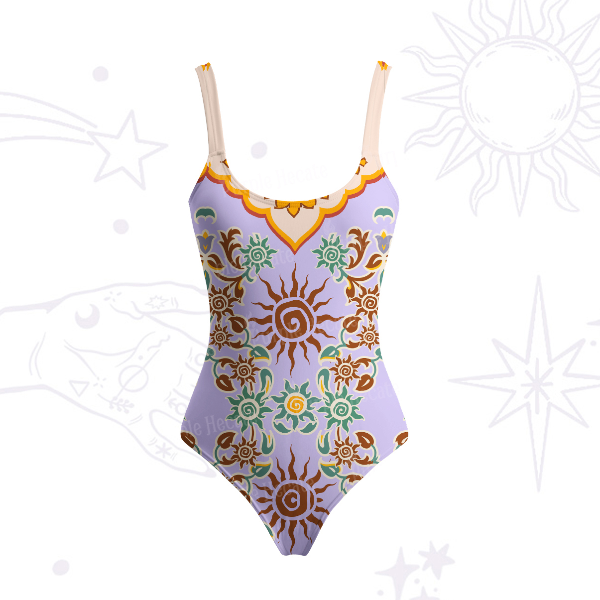 Purplehecate Celestial Oracle One Piece Swimsuit