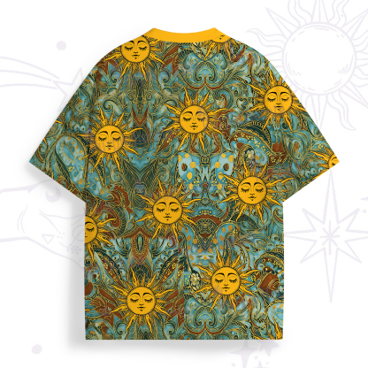 Purplehecate Golden Sun Wheel All Over Print T-Shirt