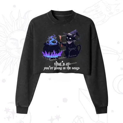 Purplehecate Trust Your Instincts Cropped Washed Sweatshirt