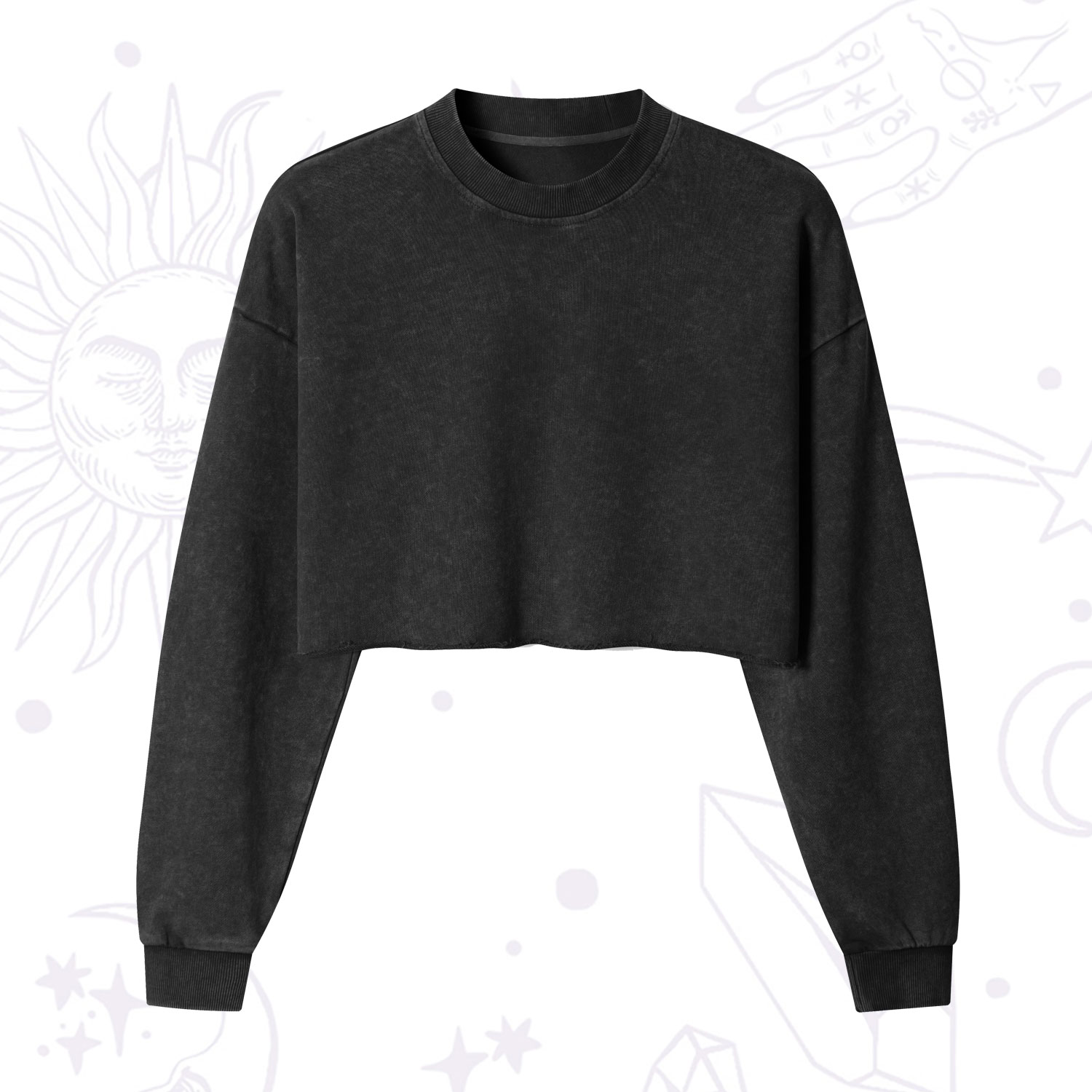Purplehecate Cropped Washed Sweatshirt