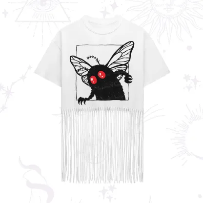 Purplehecate The Curious Mothman Fringe Hem T-Shirt