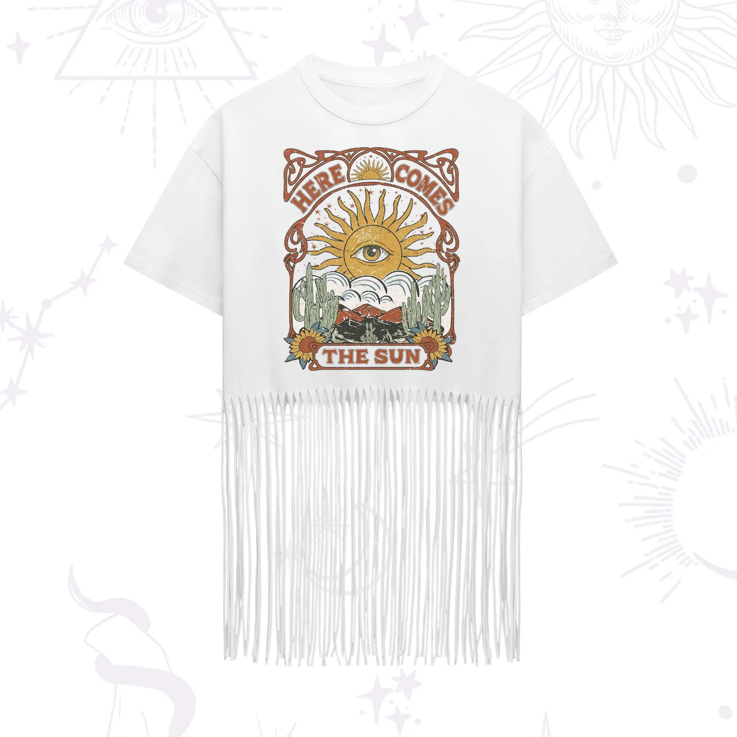 Purplehecate Here Comes The Sun Fringe Hem T-Shirt