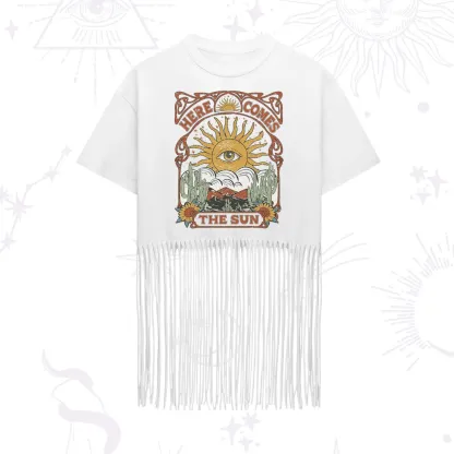 Purplehecate Here Comes The Sun Fringe Hem T-Shirt
