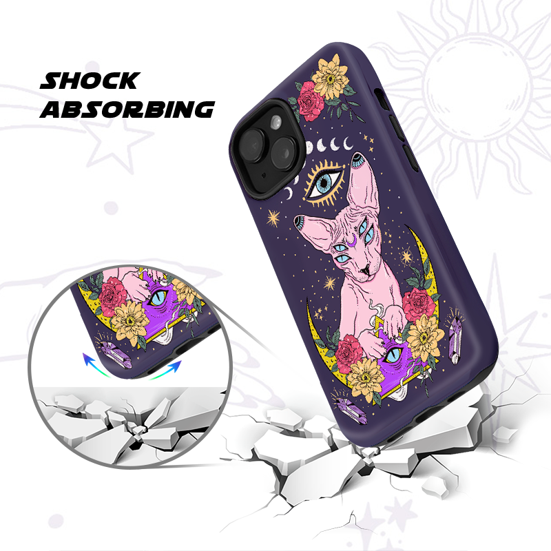 Purplehecate Moon Phase Cat Phone Case
