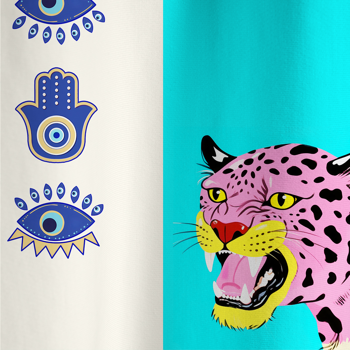 Purplehecate Savage Leopard Evil Eye All Over Print T-Shirt