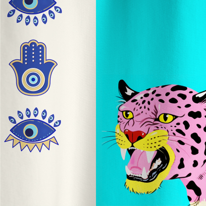 Purplehecate Savage Leopard Evil Eye All Over Print T-Shirt