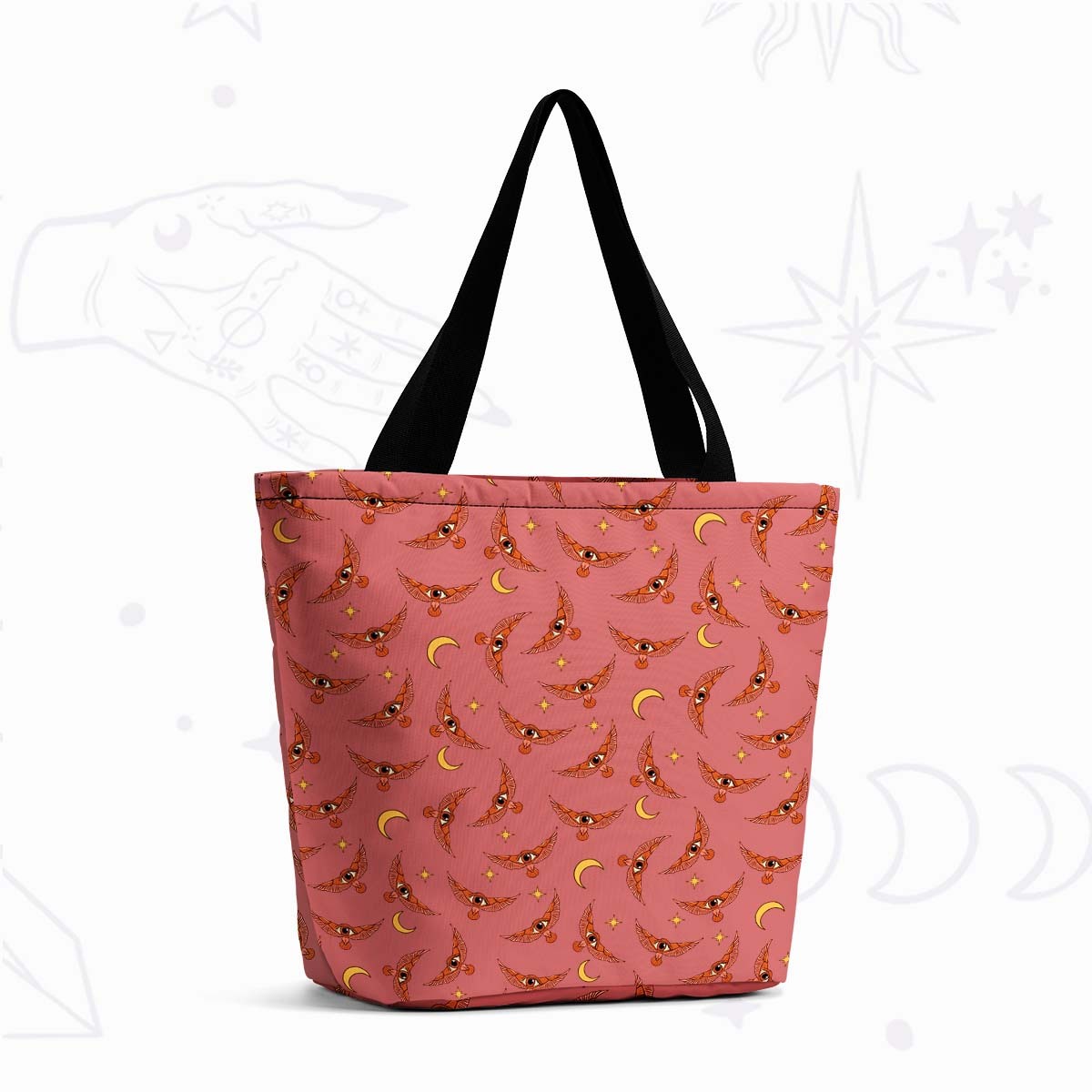 Purplehecate Moth and Moon Tote Shopping Bag