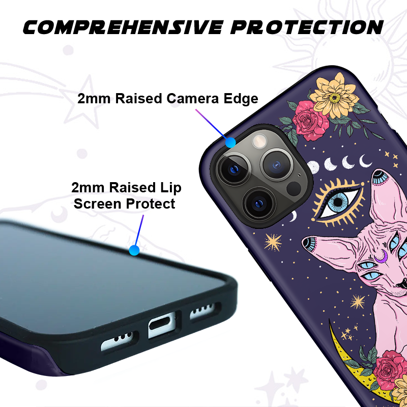 Purplehecate Moon Phase Cat Phone Case