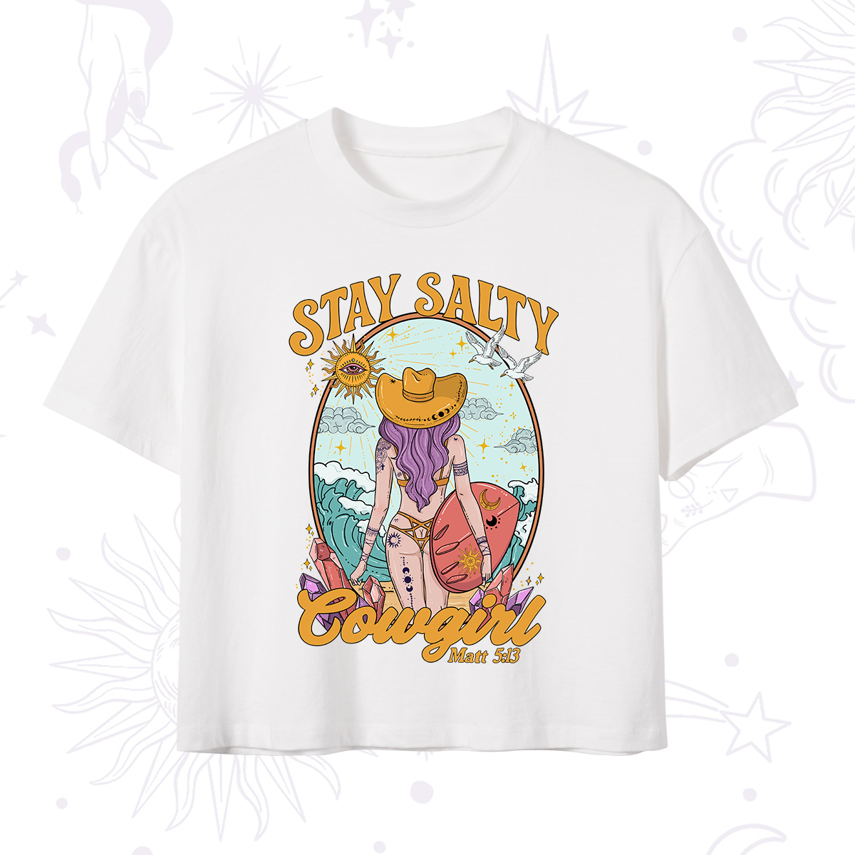 Purplehecate Stay Salty Cowgirl Crop T-Shirt