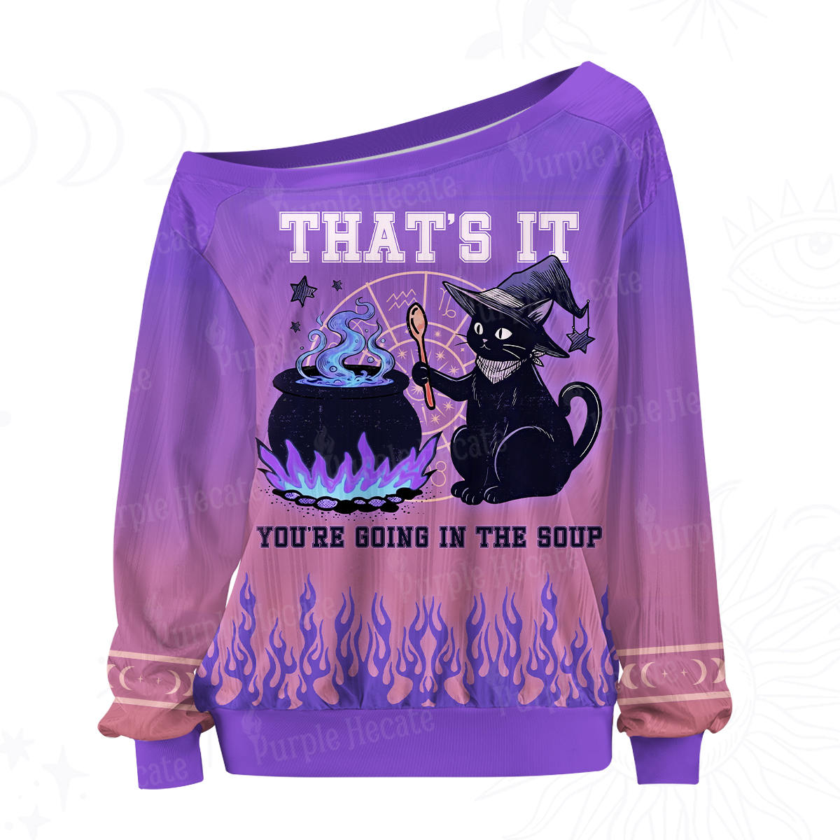 Purplehecate That's It You're Going In The Soup Off The Shoulder Graphic Jersey