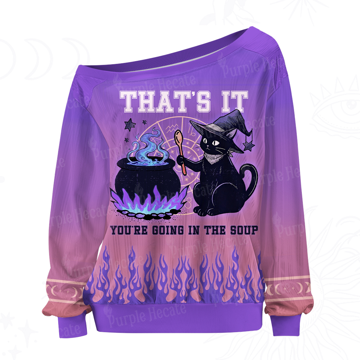 Purplehecate That's It You're Going In The Soup Off The Shoulder Graphic Jersey