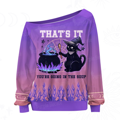 Purplehecate That's It You're Going In The Soup Off The Shoulder Graphic Jersey