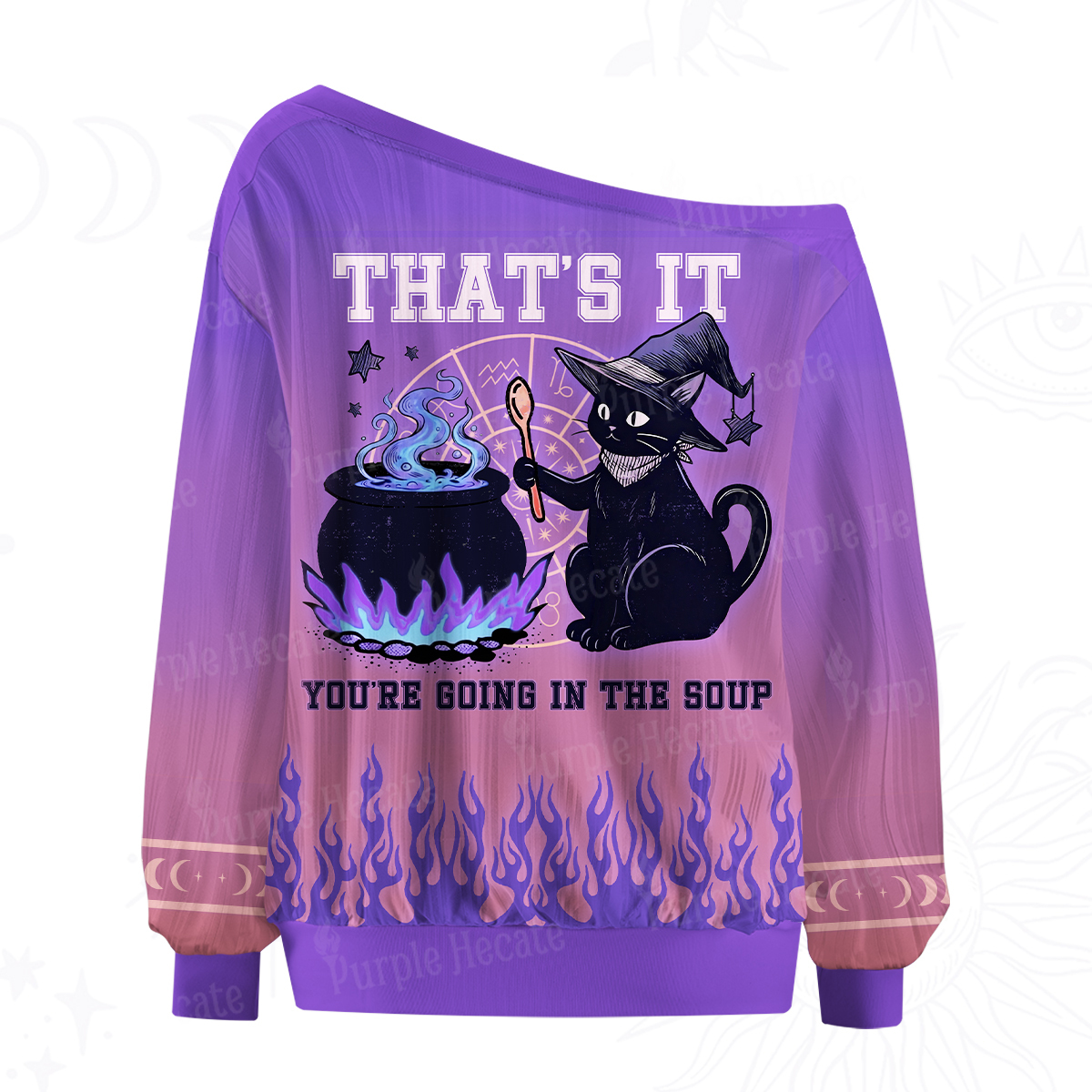 Purplehecate That's It You're Going In The Soup Off The Shoulder Graphic Jersey