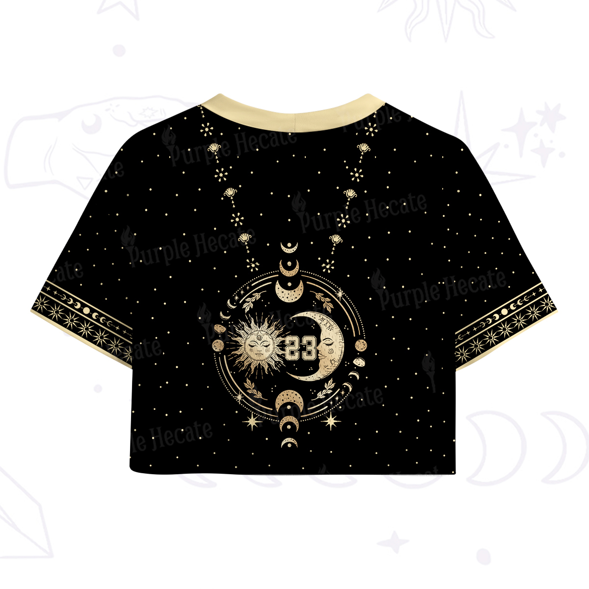Purplehecate Celestial Sun and Moon Crop Sports Jersey