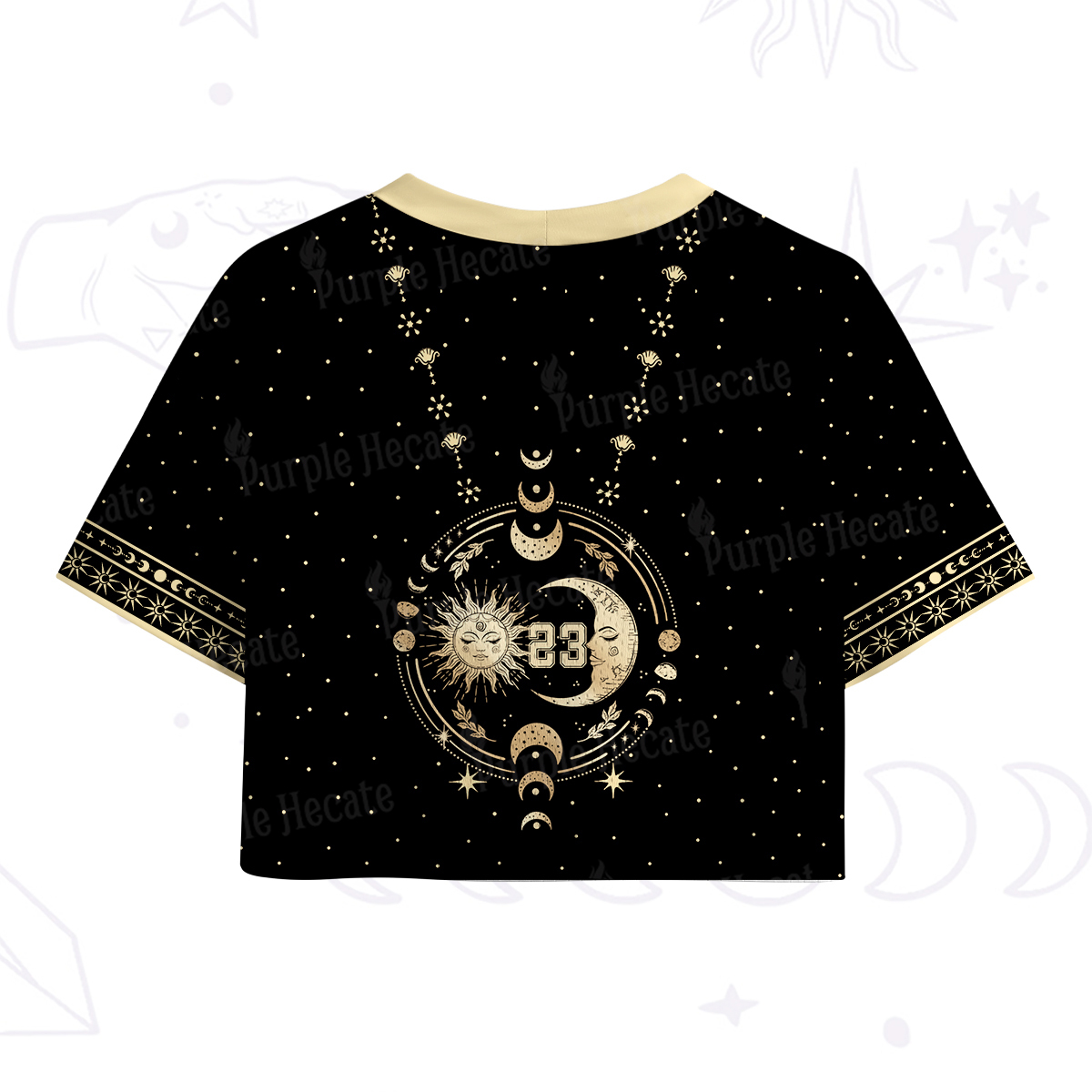 Purplehecate Celestial Sun and Moon Crop Sports Jersey