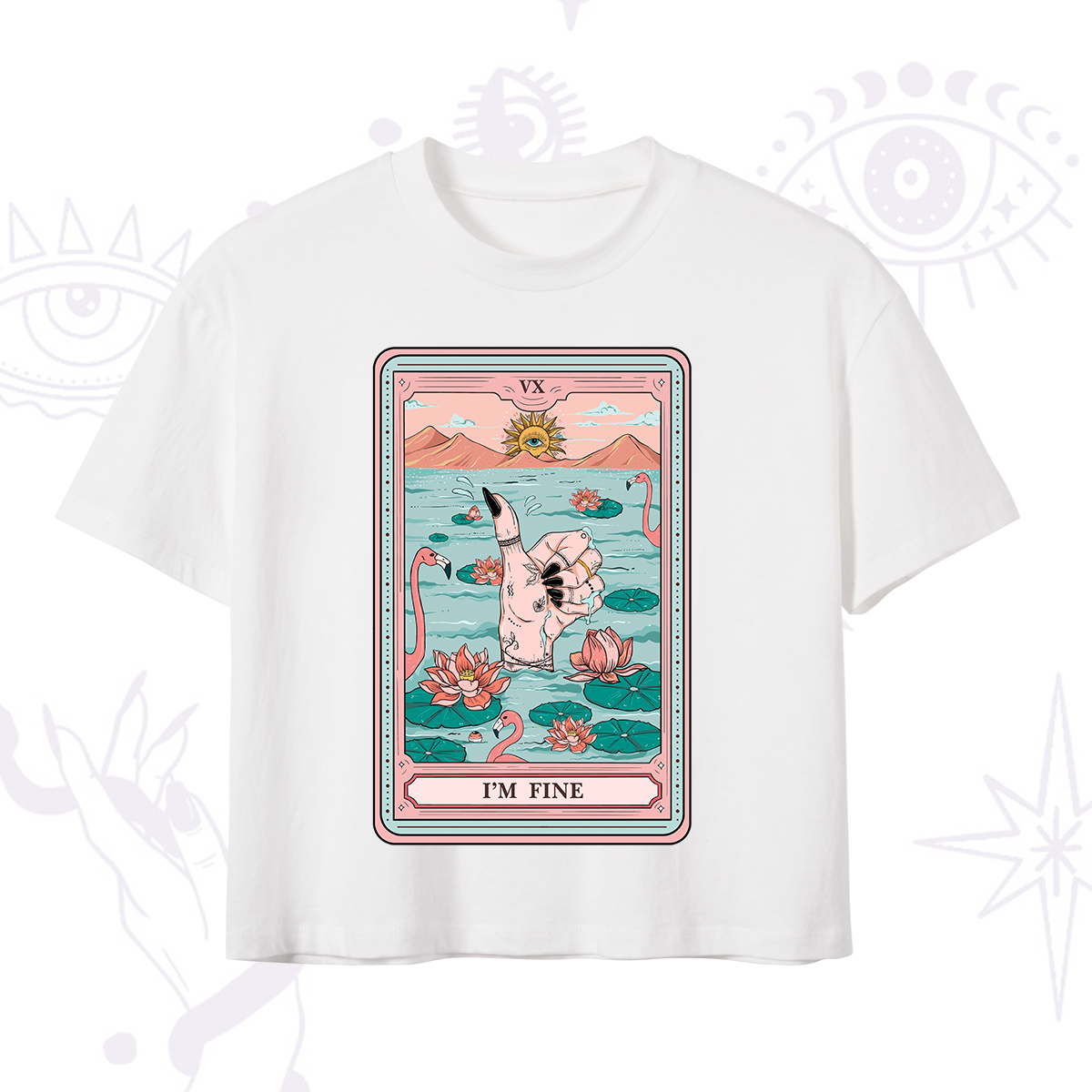Purplehecate The I'm Fine Tarot Crop T-Shirt