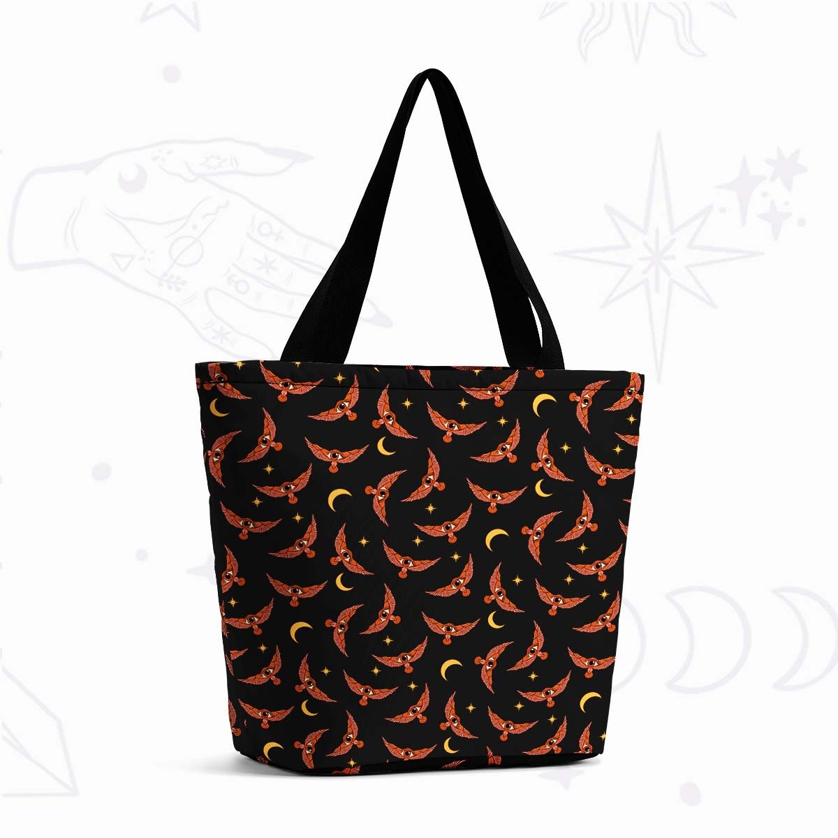 Purplehecate Moth and Moon Tote Shopping Bag