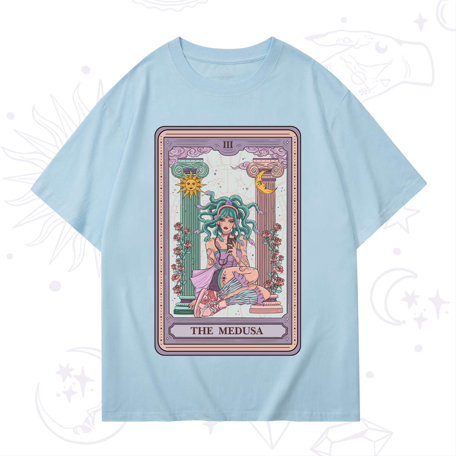 Purplehecate The Fashionable Medusa Tarot Card T-Shirt