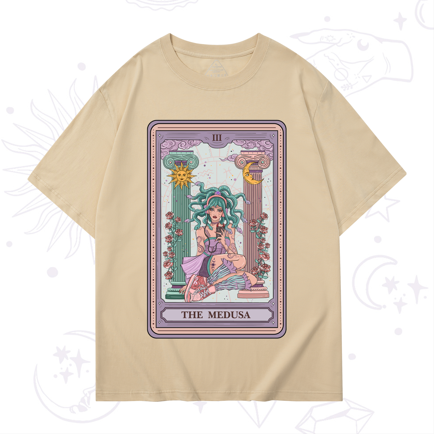 Purplehecate The Fashionable Medusa Tarot Card T-Shirt