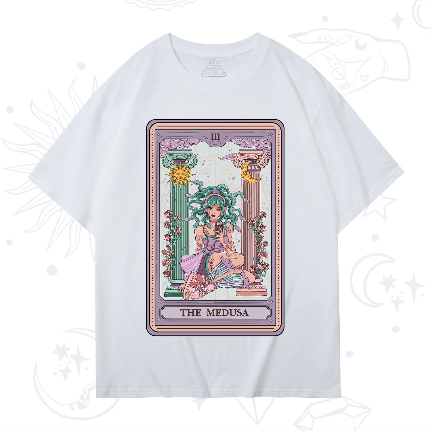 Purplehecate The Fashionable Medusa Tarot Card T-Shirt
