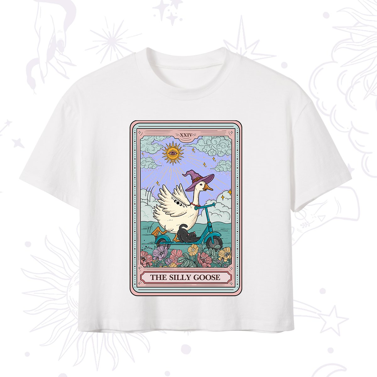 Purplehecate The Silly Goose Tarot Card Crop T-Shirt