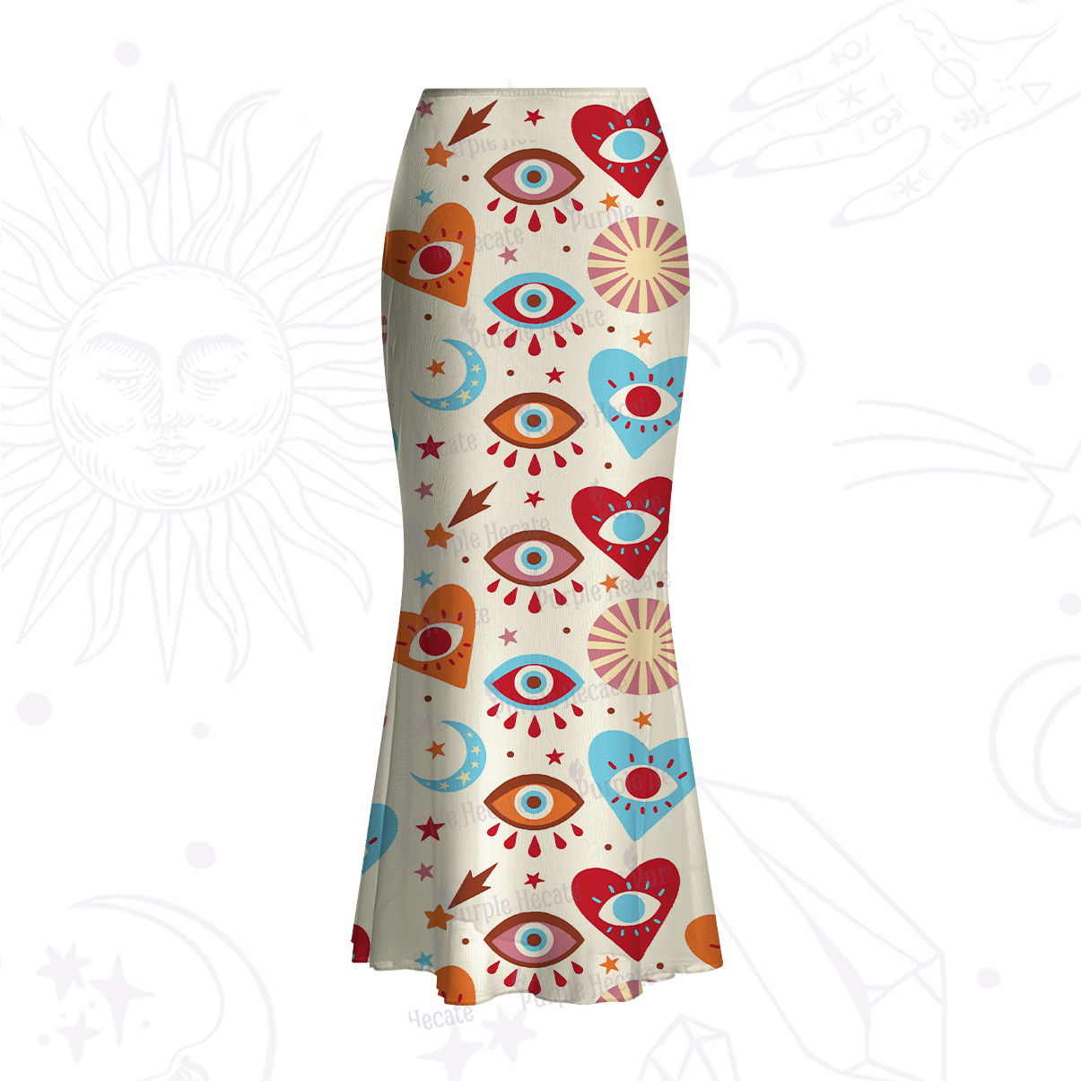 Purplehecate The Enchanted Eye of Love Mesh Mermaid Hem Skirt