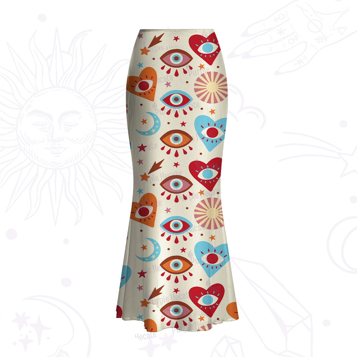 Purplehecate The Enchanted Eye of Love Mesh Mermaid Hem Skirt