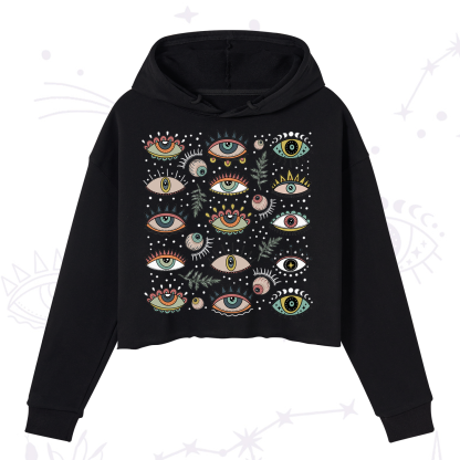Purplehecate Evil Eye Array Crop Hoodie