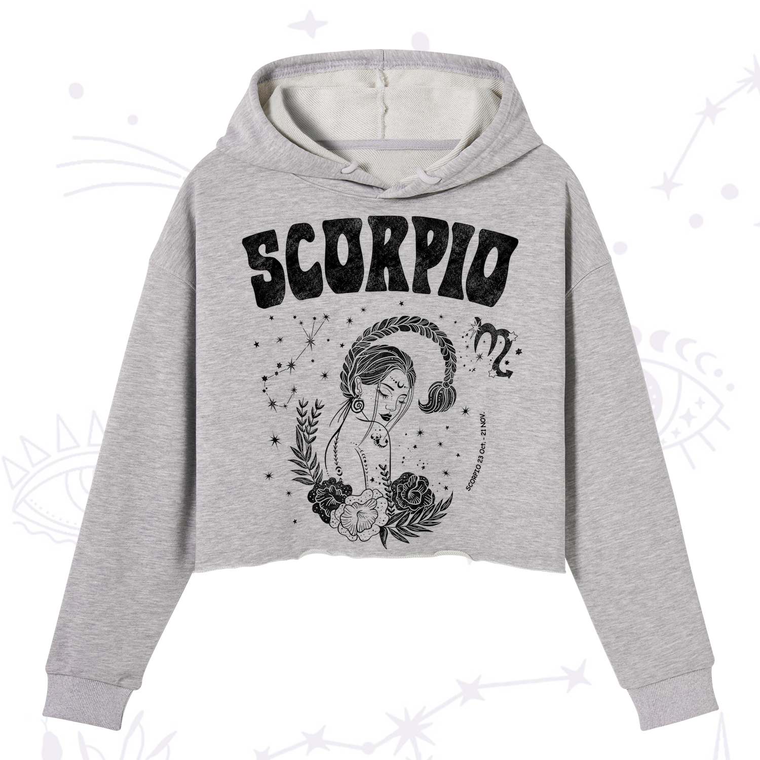 Purplehecate Scorpio Zodiac Glyphs  Crop Hoodie