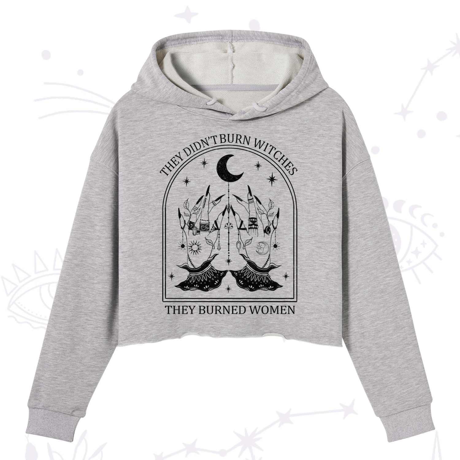 Purplehecate They Didn't Burn Witches Crop Hoodie