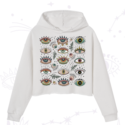 Purplehecate Evil Eye Array Crop Hoodie
