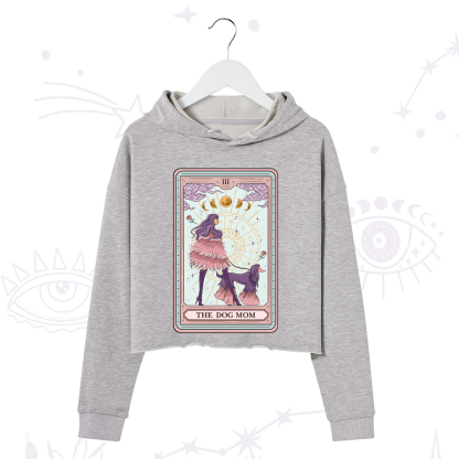 Purplehecate The Fashionable Dog Mom Tarot Card Crop Hoodie
