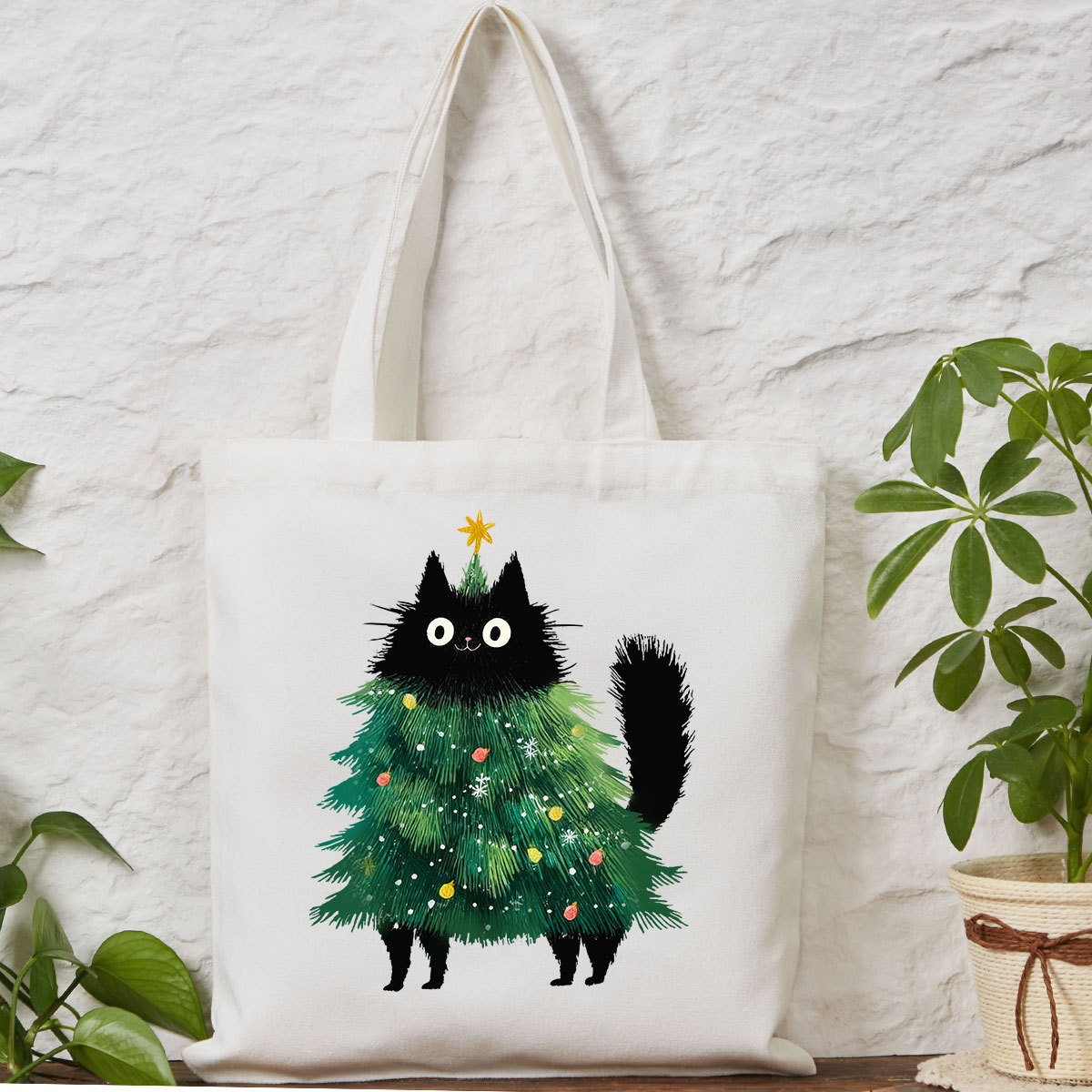 Purplehecate Black Cats Christmas Tree Christmas Tote Bag