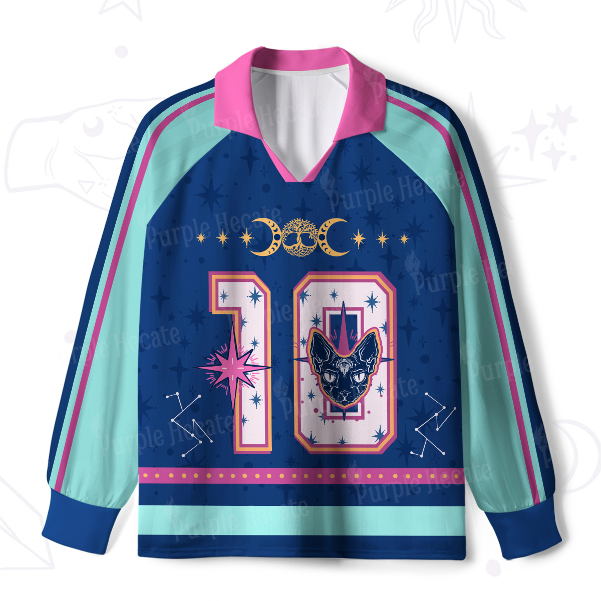 Purplehecate No.10 The Fortune Cat Long Sleeve Jersey Shirt