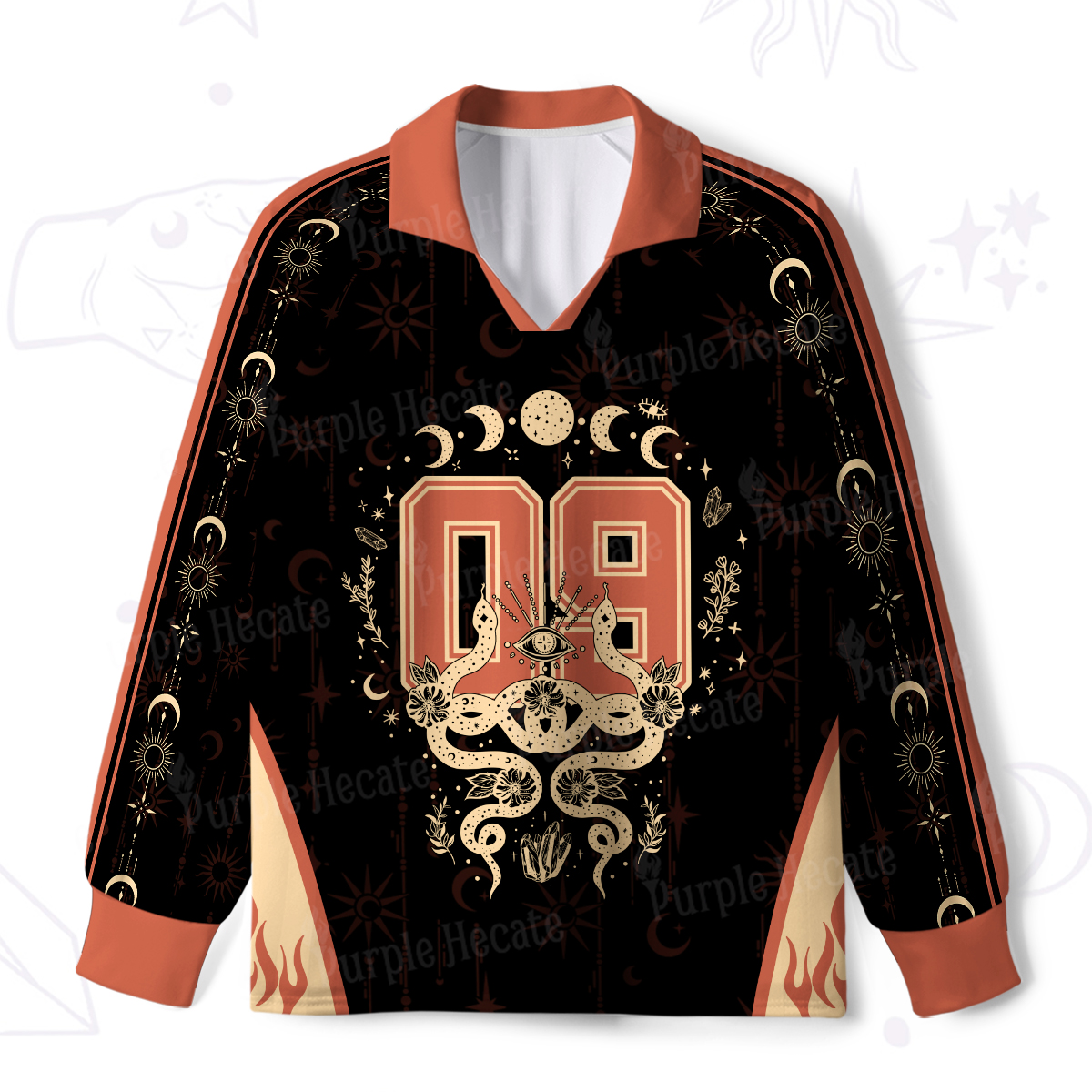 Purplehecate Lunar Serpent Alchemy Long Sleeve Jersey Shirt
