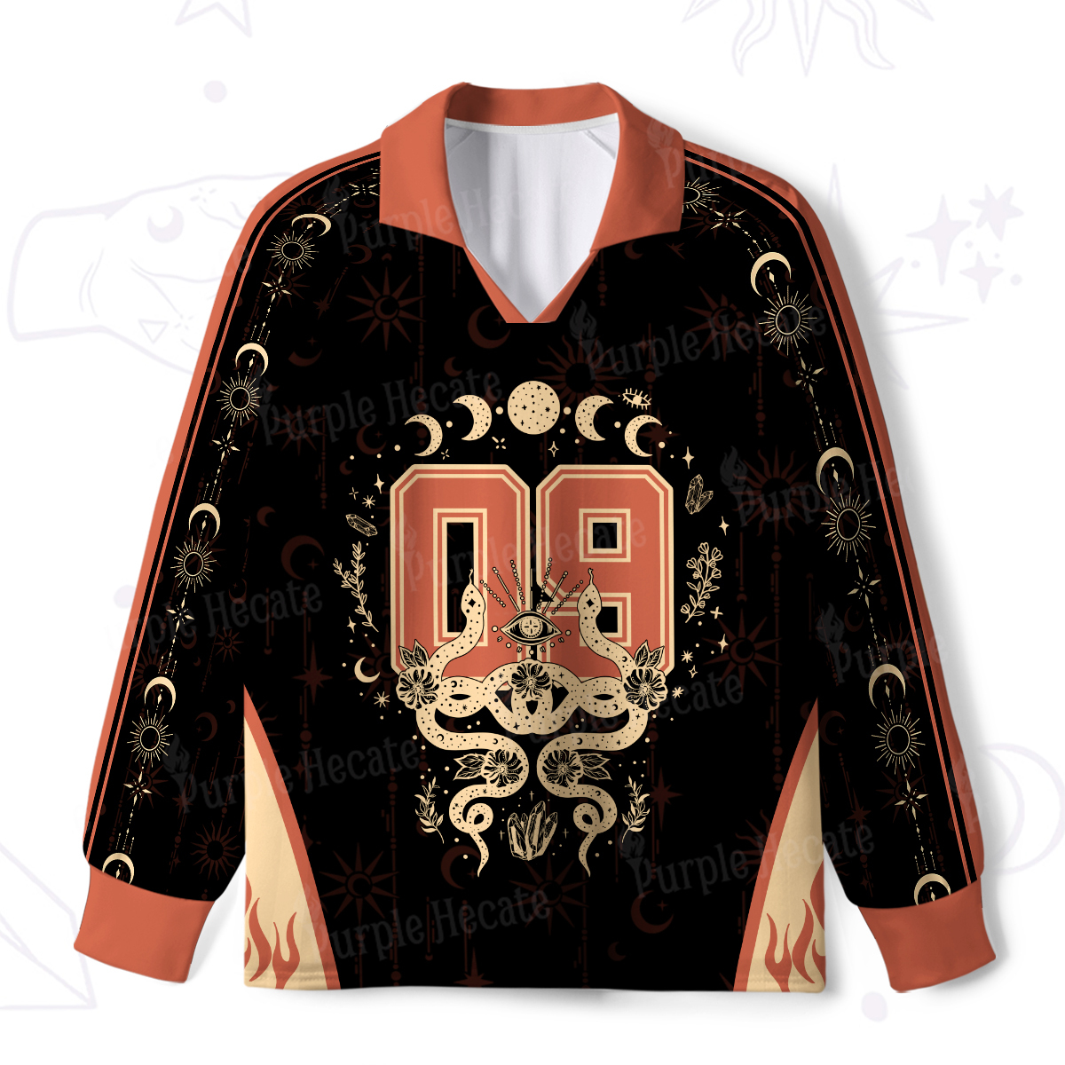 Purplehecate Lunar Serpent Alchemy Long Sleeve Jersey Shirt