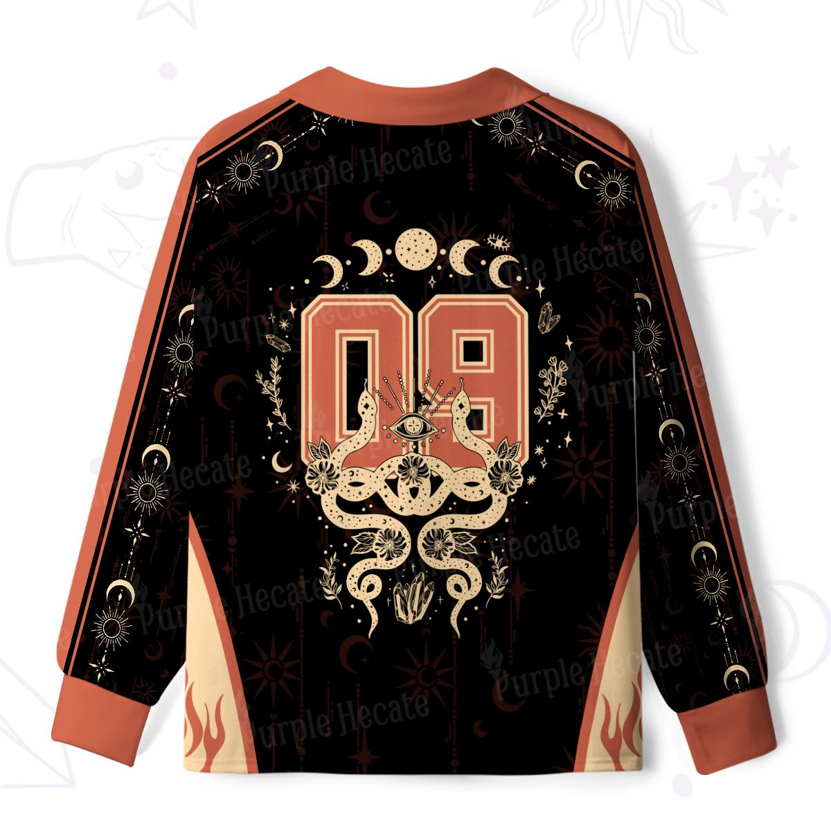 Purplehecate Lunar Serpent Alchemy Long Sleeve Jersey Shirt