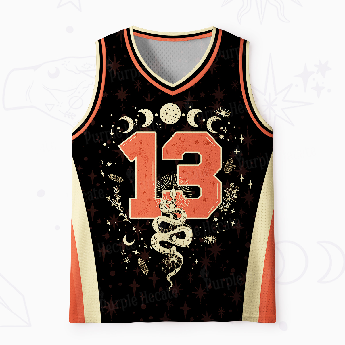 Purplehecate Mystical Moon Phases Snake Mesh Jersey Tank Top