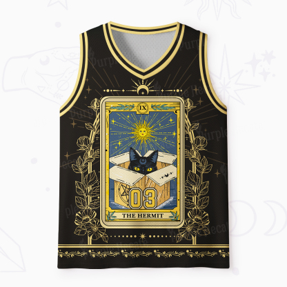 Purplehecate The Hermit Cat Tarot Card Mesh Jersey Tank Top
