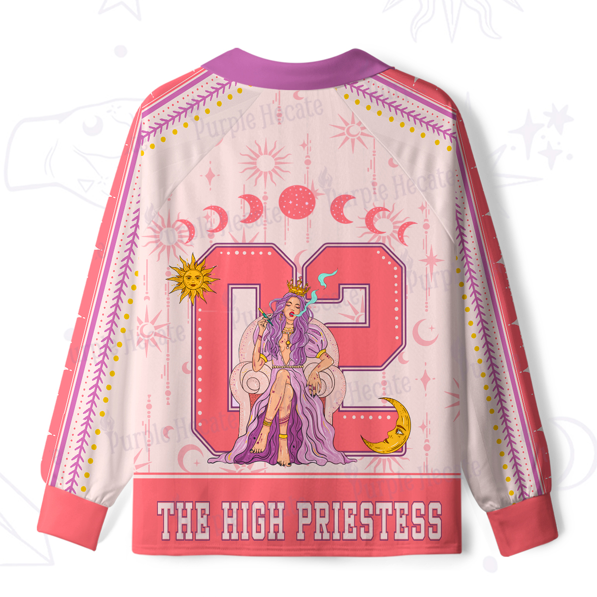 Purplehecate Arcana 02 The High Priestess Long Sleeve Jersey Shirt