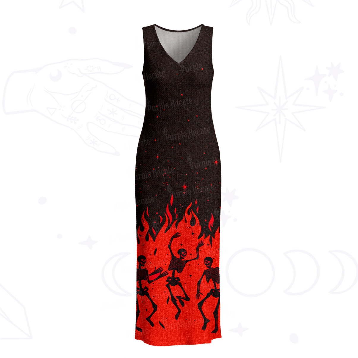 Purplehecate Infernal Revelry Crochet Knit Maxi Dress