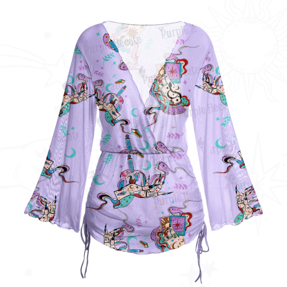 Purplehecate Astrological Secrets Mesh Cover Up Dress