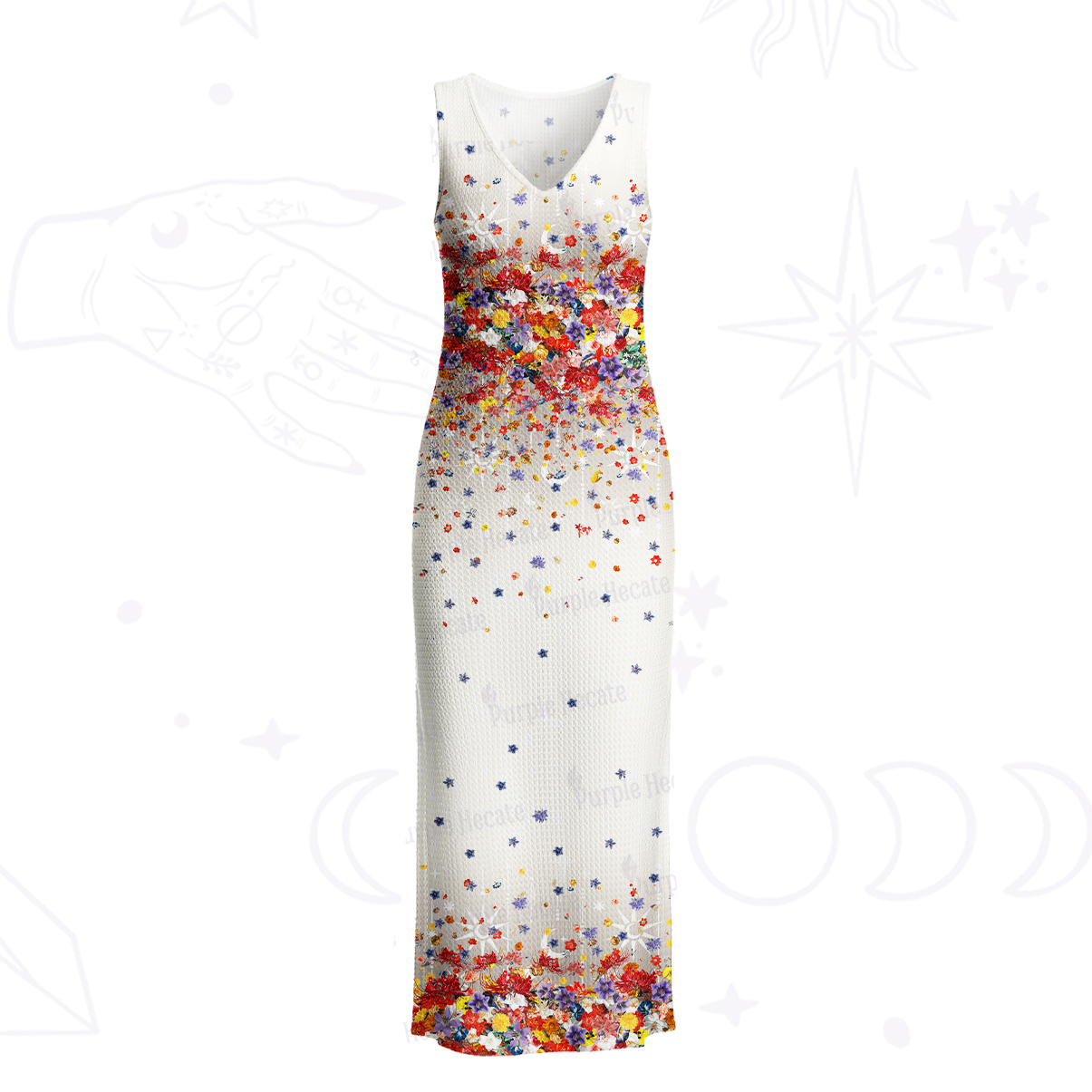 Purplehecate Spring Garden Crochet Knit Maxi Dress