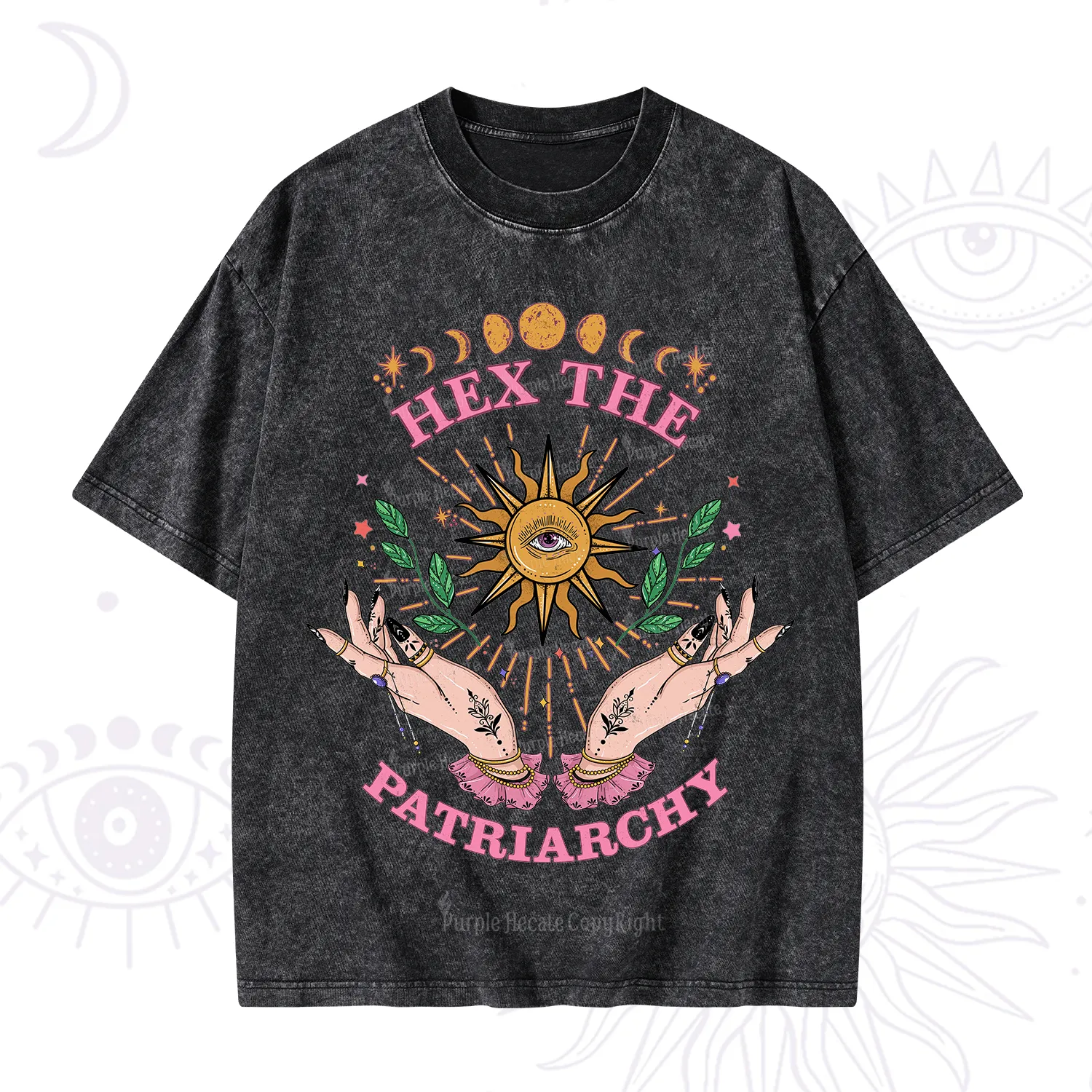 Purplehecate Hex The Patriarchy Witchy Washed T-Shirt