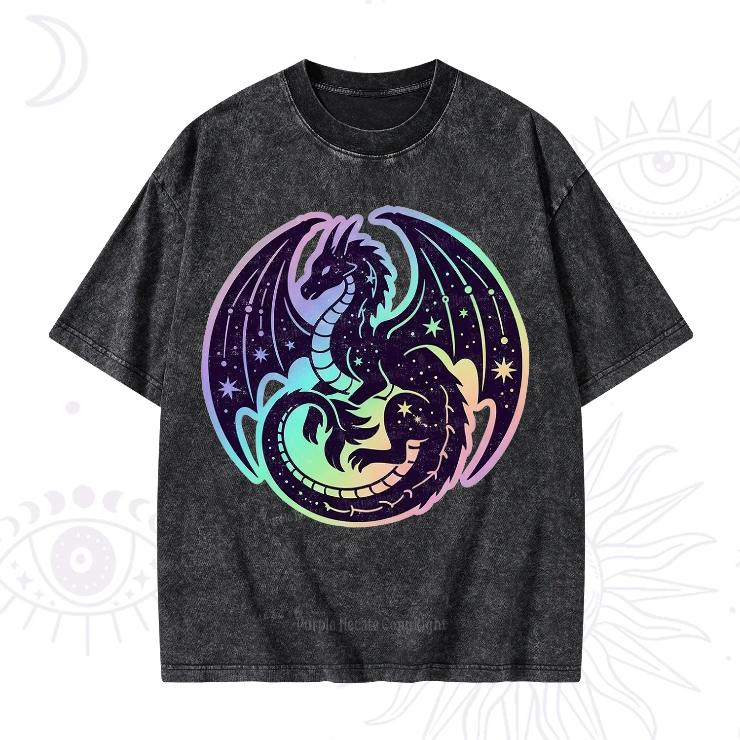 Purplehecate Cosmic Dragon Washed T-Shirt