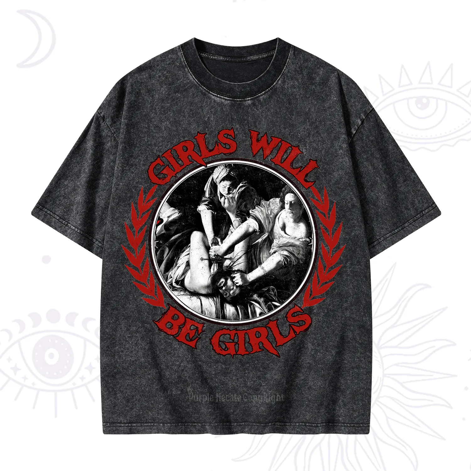 Purplehecate Girls Will Be Girls Witch Washed T-Shirt