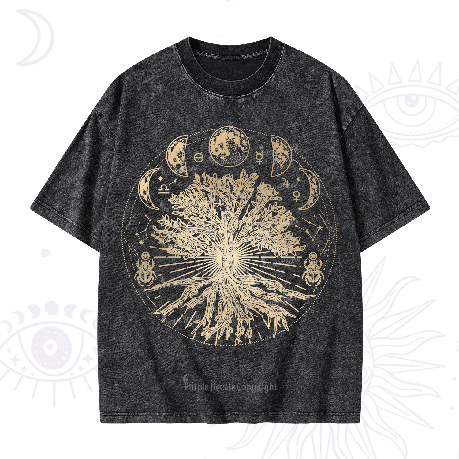 Purplehecate Tree Of Lif Washed T-Shirt