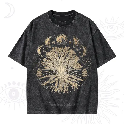 Purplehecate Tree Of Lif Washed T-Shirt