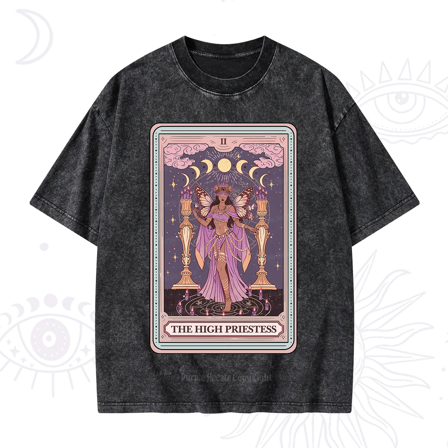 Purplehecate The Mystic High Priestess Washed T-Shirt
