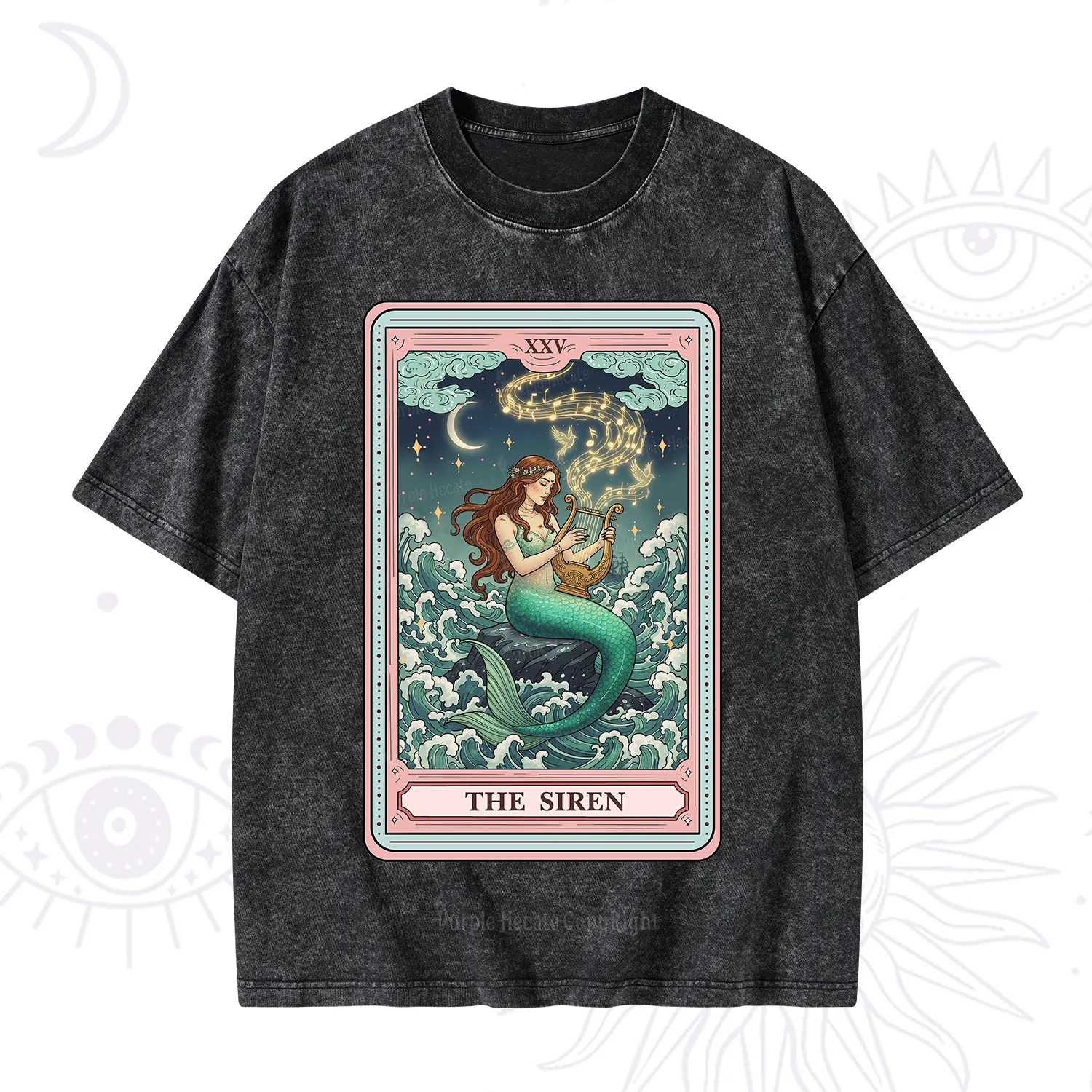 Purplehecate The Siren Tarot Washed T-Shirt